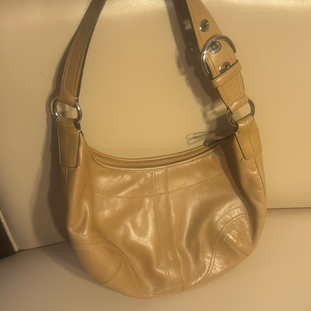 Leather brown coach purse